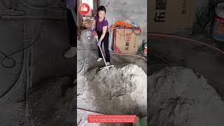 Woman at Work: Hand Tool Mixing Power for Construction! 🔧🏗️