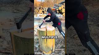 Fiskars Axe Can Actually Chop Wood? #shorts