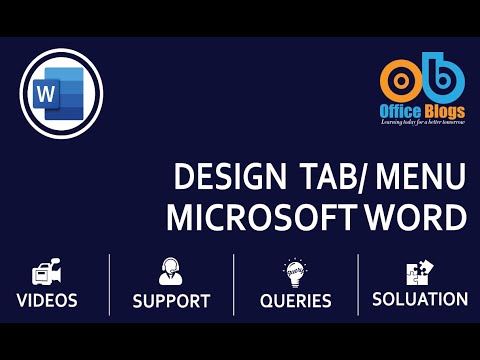 ms word design tab - ms word introduction & working of design tab - Microsoft word design tab all