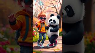 Panda and Boy's Epic                  Dance Off #panda #boy #shortsfeed