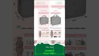 Gray Medium Hanging Travel Toiletry Bag Women Compartment Makeup Cosmetic