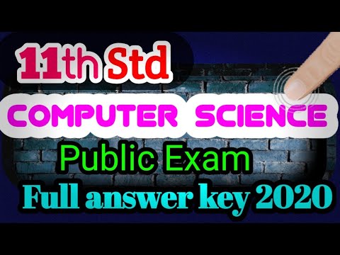11th std computer science public full answer key 2020|11th public computer science answer key 2020