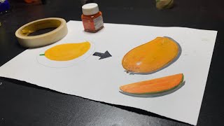SIMPLE➡️ ADVANCE 😃||MANGO 🥭 PAINTING||USING ACRYLIC 🎨#drawing #art #paiting