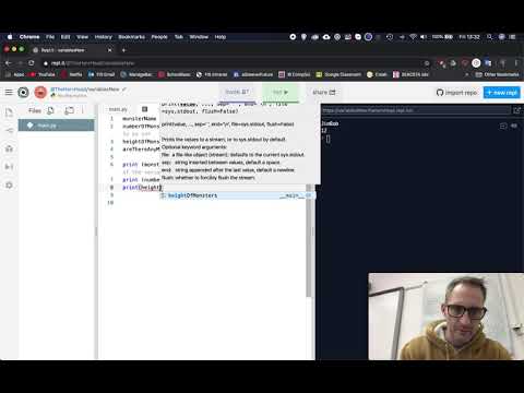 Learning Python using repl.it Pt 7 - Variables