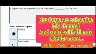 CS201 100 most important mcqs for mid term, part 1, VU 100 quizzes.