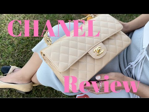 Beige/CHANEL Chanel Matelasse Caviar Skin  Review ③/Size/What’s in my bag? CHANEL Review classic bag