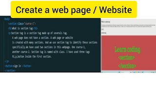 #html #sectiontag #webpage #website