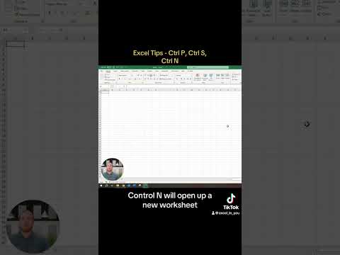 Excel Knowledge - CTRL P, CTRL S, CTRL N