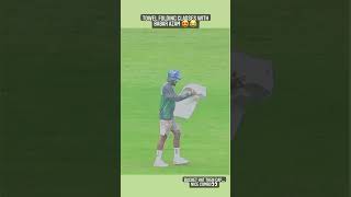 Babar Azam towel folding tutorial 🤌🥹#babarazam #kingbabar #naseemshah#babarazam