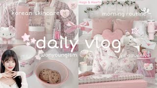 spend a day with me 🎀♡ morning & night routine, korean skincare, wonyoungism, productive, self care
