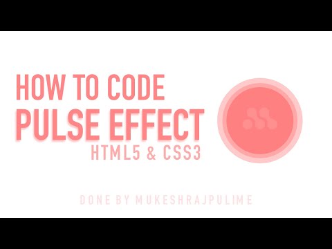 Pulse Animation Effect || HTML5 & CSS3 || Pulseeffectcss || DoneByMukeshRajPulime #csspulseanimation