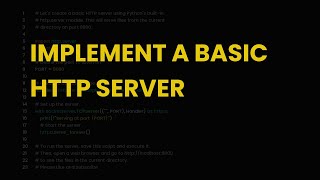 Implement a basic http server