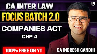 L3 CA Inter Law Question & Answer Practice Batch Focus Batch 2.0 | Co Act Chp 4 | Indresh Gandhi