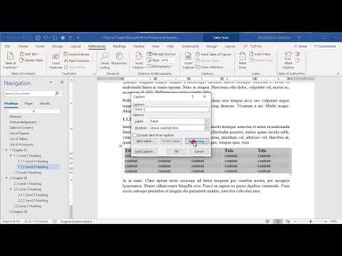 Insert Caption to  Tables, Figures, and Equations in Microsoft Word