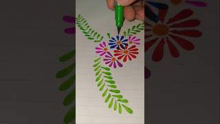 Easy flower pattern with brush pens #painting #cuteart #drawing #shorts