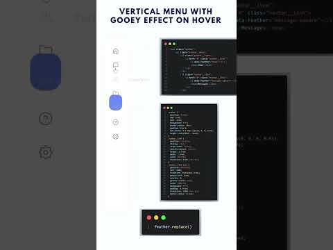 34/100 HTML/CSS/JS Animation: Vertical menu with gooey effect on hover #shorts