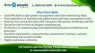 Microsoft Technologies Jobs | Microsoft Dynamics Jobs | Redmond, WA | Job ID: 33950 |