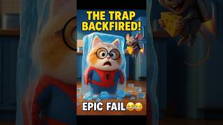 Spider-Cat’s Trap Fails... AGAIN?! 🧀❄️😂#SpiderCat #FunnyShorts #AnimatedShorts #shorts  #CartoonFail