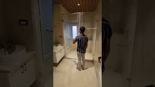 Bathroom shower partition Openable Glass door #enclosures #bathroomdesign #glassdoor