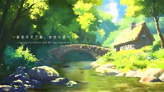 🌿【ASMR】Healing Spring Forest & Gentle Stream 🌸 Nature Sounds for Sleep, Study & Relaxation