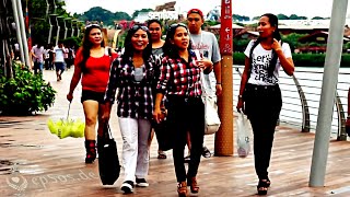 Long Travelator to Sentosa Island in Singapore