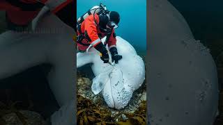 Scuba Divers Rescue Trapped Beluga Whale In Need! #Rescue #animals #Wildlife