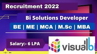Visual Bi Off Campus Drive For 2022 Batch | Visual Bi Recruitment 2022 | Visual Bi Hiring 2021 Batch