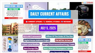 GKToday Current Affairs 🎯 5 July, 2025