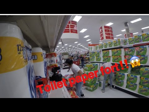 Toilet paper fort at target and jumping into the fountains‼️