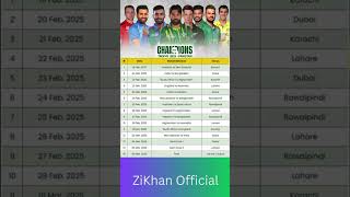 Champion Trophy 2025 Schedule | champion Trophy 2025