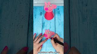 Peppa Pig Paper Craft #freetemplate #peppapig #papercraft #easycraft #craftsforkids #crafttutorial