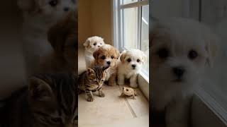 The Kitten and Puppies Had Never Seen a Frog Before… and It Shows