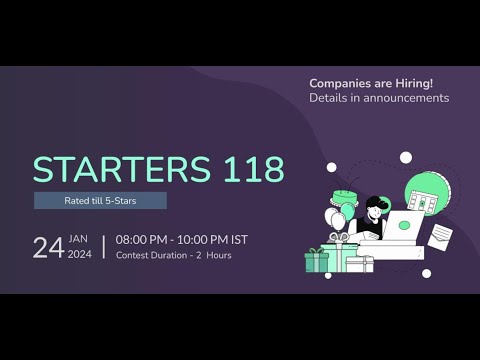 Starter 118 | ALL Solutions | CPP Solutions