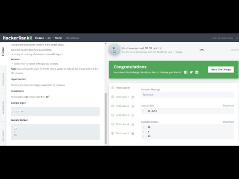 String Stream in C++ Hackerrank Solution
