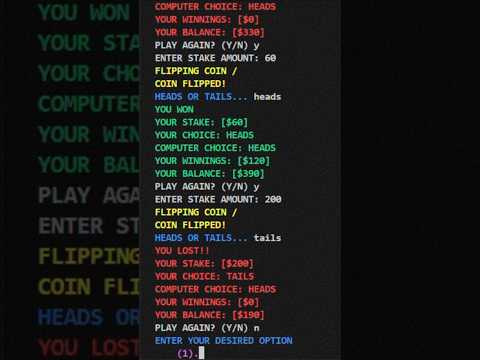 Python script... HEADS OR TAILS.
