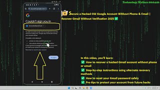 🔐Secure a Hacked Old Google Account Without Phone & Email | Recover Gmail Without Verification 2025✅