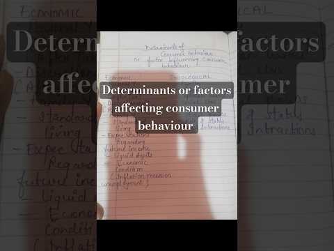 determinants/factors affecting consumer behaviour #consumerbehaviour #bcom #marketingmanagement #yt