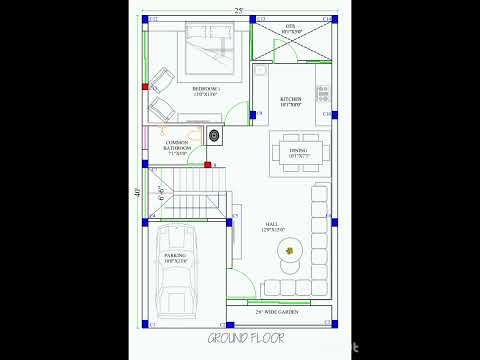 25x40 West Facing House Plan With Car Parking #houseplan #housedesign #houseelevations #housedesign