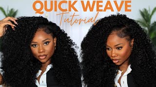 Quick Weave Tutorial | How To Blend W/ Natural Hair (Minimal Heat!) | BetterLength Hair