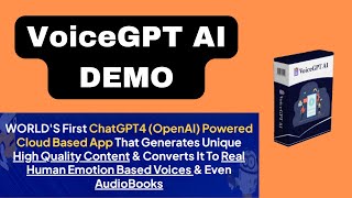 VoiceGPT AI Demo 2023 - Generate & Sell Unlimited Content, Voices & AudioBooks