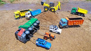 Fully Loading Sand Truck Accident Pulling Out Tractor Defender Car Jcb ? River Dam Contraction CSToy