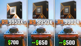 RYZEN 9 9950X3D vs RYZEN 9 9950X vs RYZEN 9 9900X | Test in 6 Games