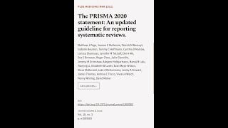 The PRISMA 2020 statement: An updated guideline for reporting systematic reviews. | RTCL.TV