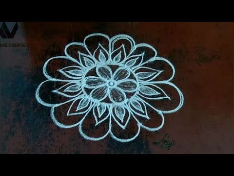 Simple rangoli design with dots #kolam #rangoli #rangolikolam #easyrangoli