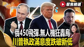 烏俄戰不停！俄軍450飛彈.無人機狂轟烏克蘭 川普執政半年滿意度跌破新低【#聚焦精選】#無人機#川普#烏俄