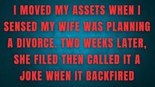 I MOVED MY ASSETS WHEN I SENSED MY WIFE WAS PLANNING A DIVORCE. TWO WEEKS LATER, SHE FILED