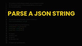 Parse a json string