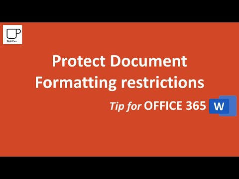 Protect Document  Formatting restrictions   Word in Office 365