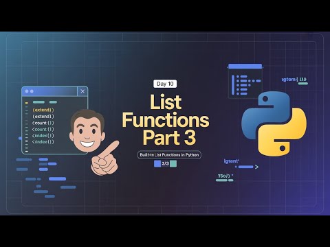 Day 10: List Functions Part 3 In Python  | Built in Functions Python 🐍