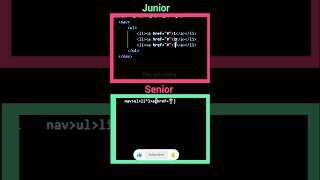 HTML Emmet code Junior 🤓 vs senior 😎 programmer 💀#htmlcss #emmet #coding #programming